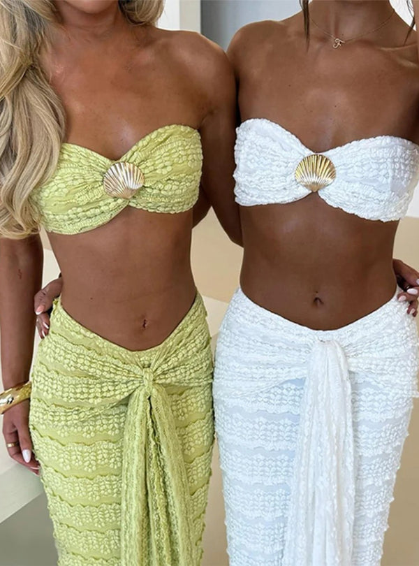 CORAL | Conjunto con detalle de conchas