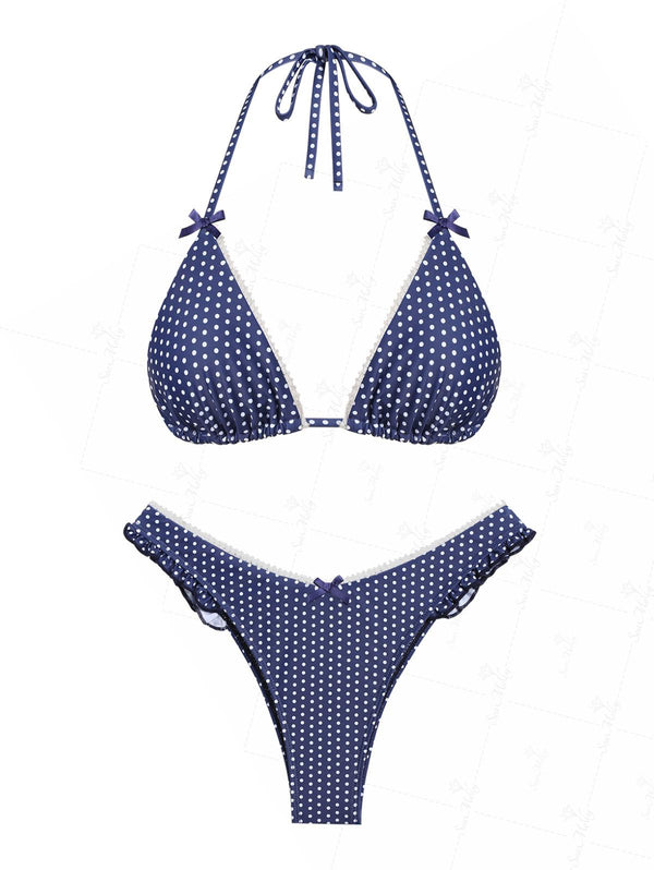 Violeta | Bikini con estampado de lunares con ajuste favorecedor