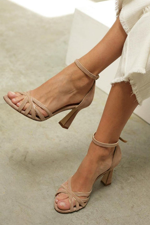 Elviera™ | Sandalias patchwork de punta redonda y tacón fino