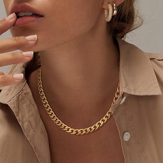 Collar con eslabones cubanos gruesos | Oro