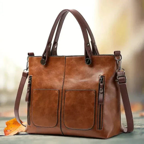 Bolso de hombro de cuero vintage elegante