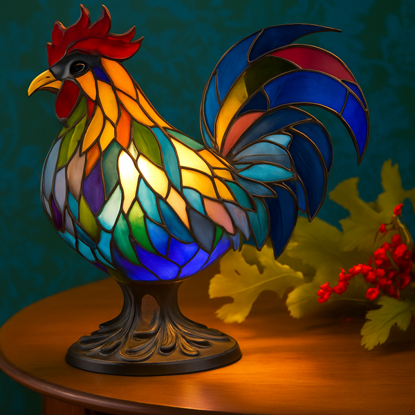Héctor | Lámpara gallo de vidrio colorido Magisk