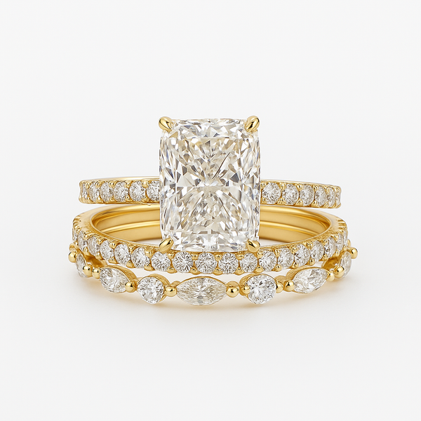 Juego de 3 anillos de boda Jaily | Oro