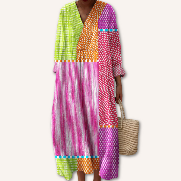 Rocío｜Vestido con estampado multicolor