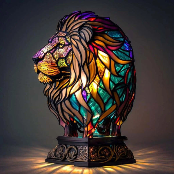 Simba | Lámpara león mágica de vidrio de colores