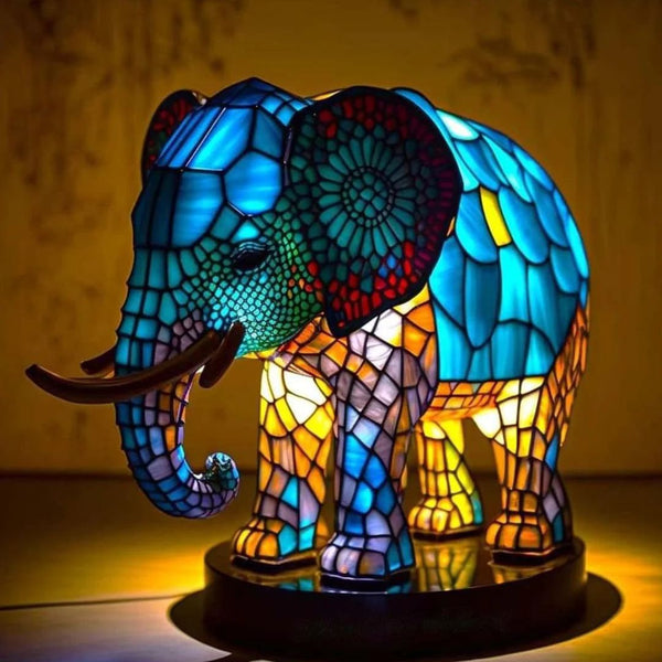 Rajah | Lámpara elefante Magisk en vidrio coloreado