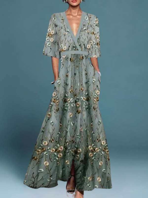 OCÉANE™ | Vestido largo floral elegante