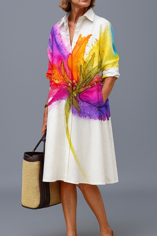 Doris - Vestido Midi Luxe para un Confort Veraniego sin Esfuerzo