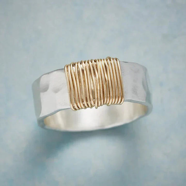 INES | Anillo vintage en oro y plata