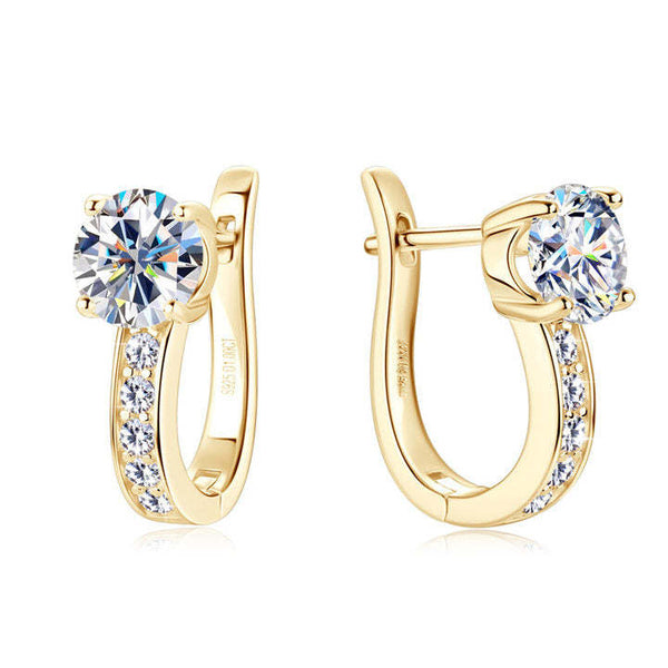 Pendientes Huggie Channel | Oro